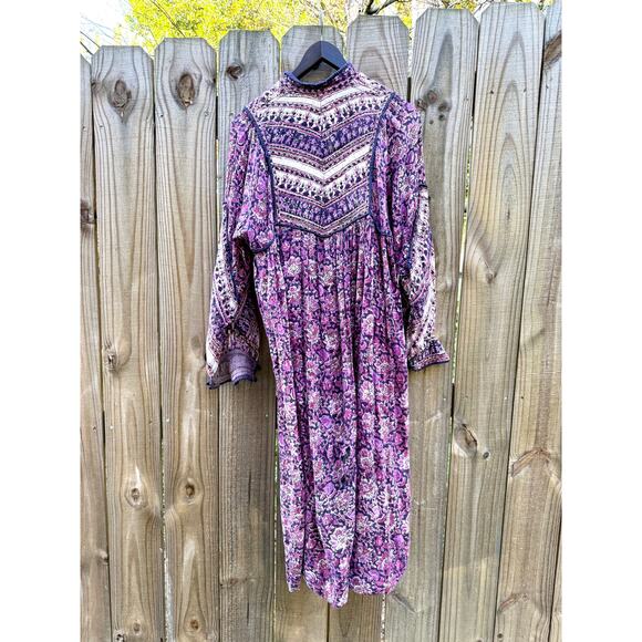 True 1970s Blockprint Made In India Cotton Dress — Authentic Vintage - Picture 13 of 15
